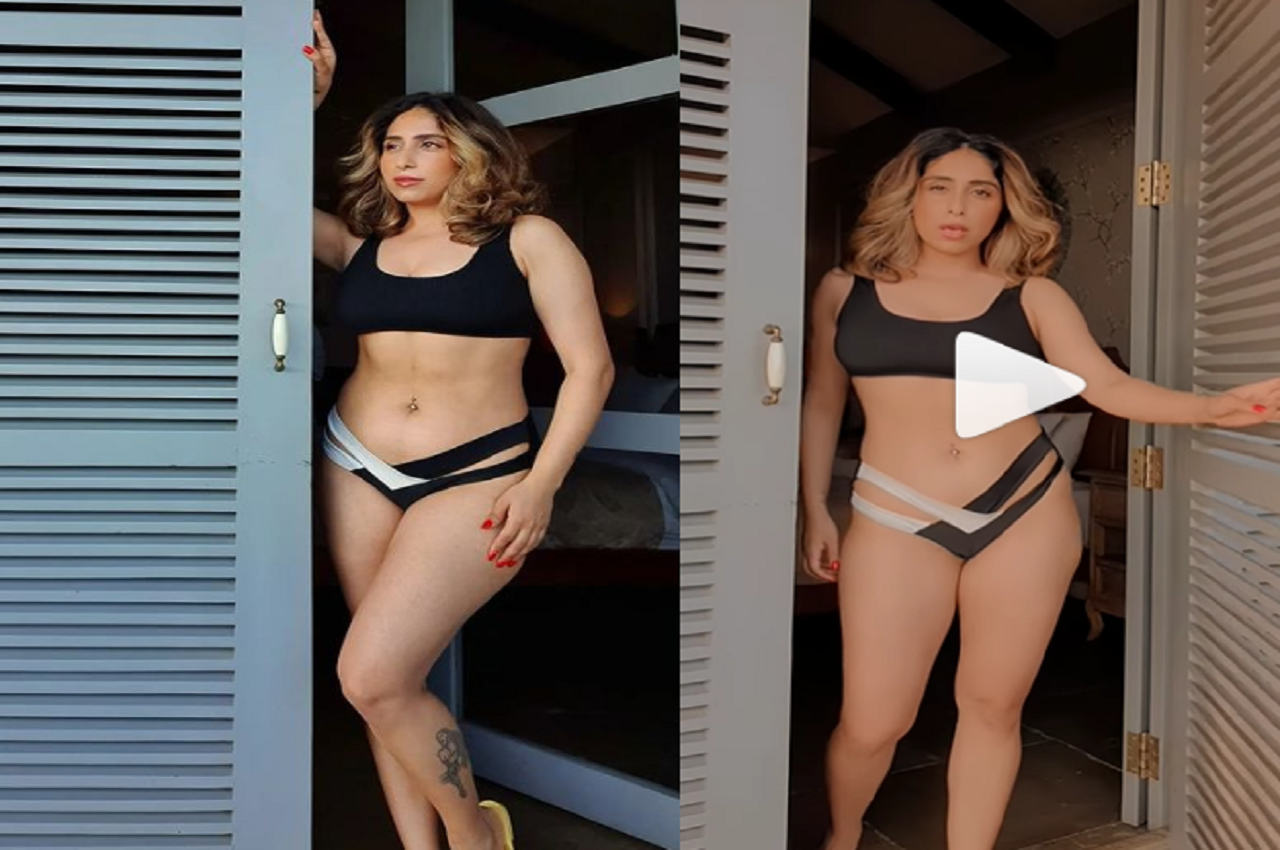 Neha Bhasin’s style raised the internet’s mercury, gave killer poses in black and white bikini