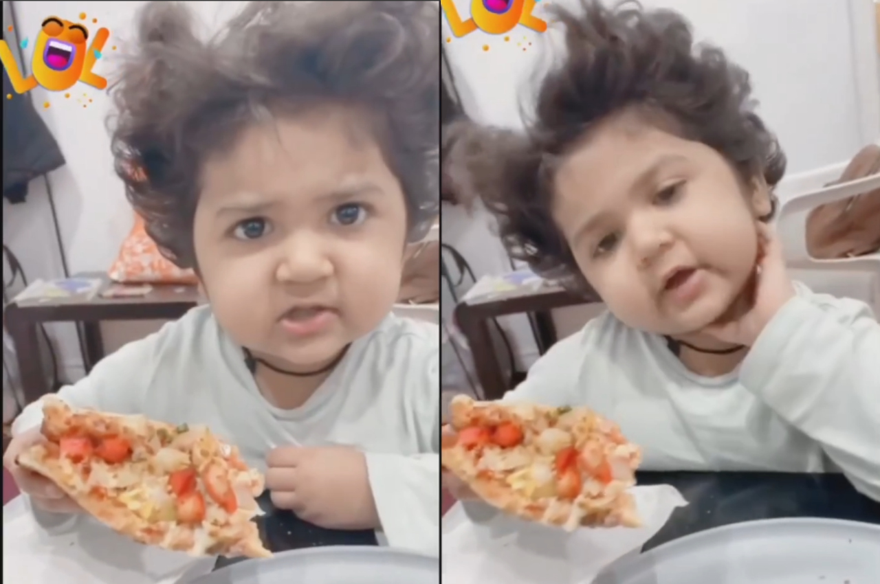 Kids funny video: पिज्जा खा रही बच्ची को चिकन नहीं मिलने का हुआ मलाल, बुआ  को सुना दी खरी-खोटी, देखें वीडियो
