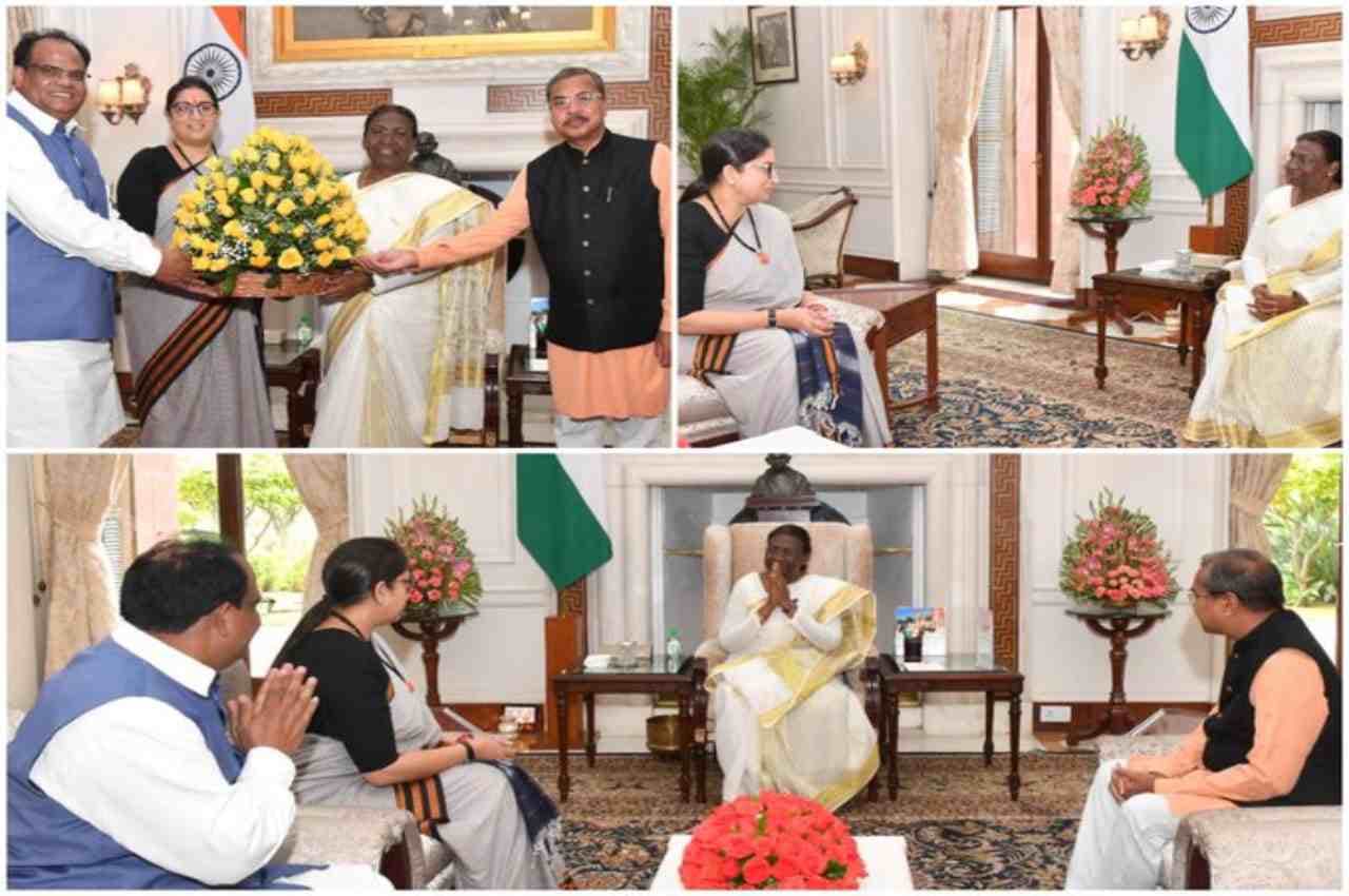 राष्ट्रपति पर अधीर रंजन की टिप्पणी के बाद द्रौपदी मुर्मू से मिली स्मृति ईरानी