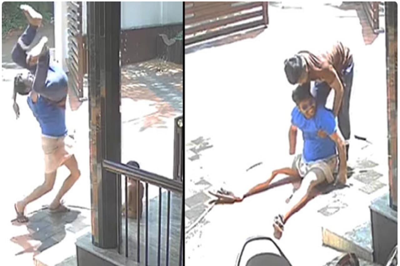 छत से गिरने के बाद लड़के ने बचाई छोटे भाई की जान, CCTV में कैद हुई घटना