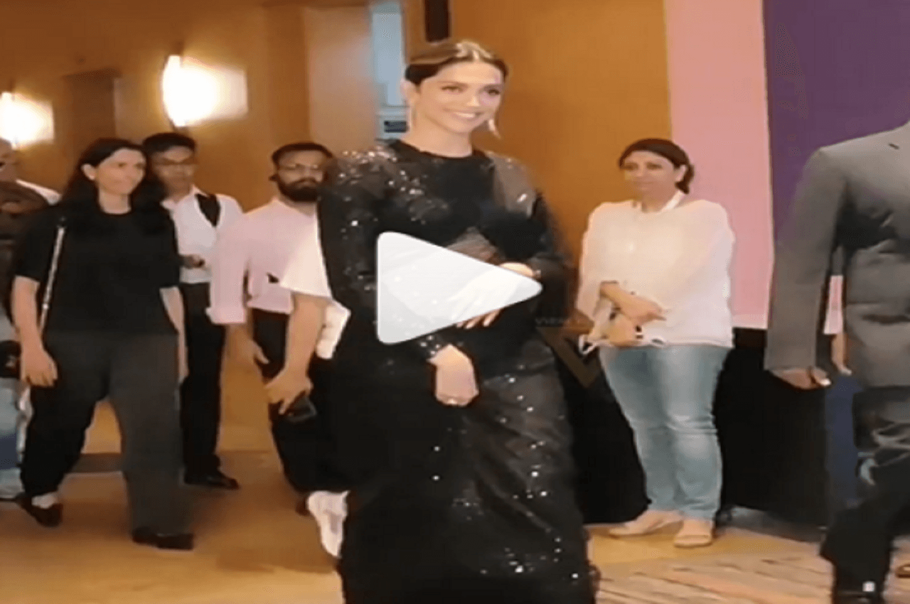 Deepika Padukone ने ब्लैक सेक्विन साड़ी में बिखेरा जलवा, सोशल मीडिया पर छाया वीडियो
