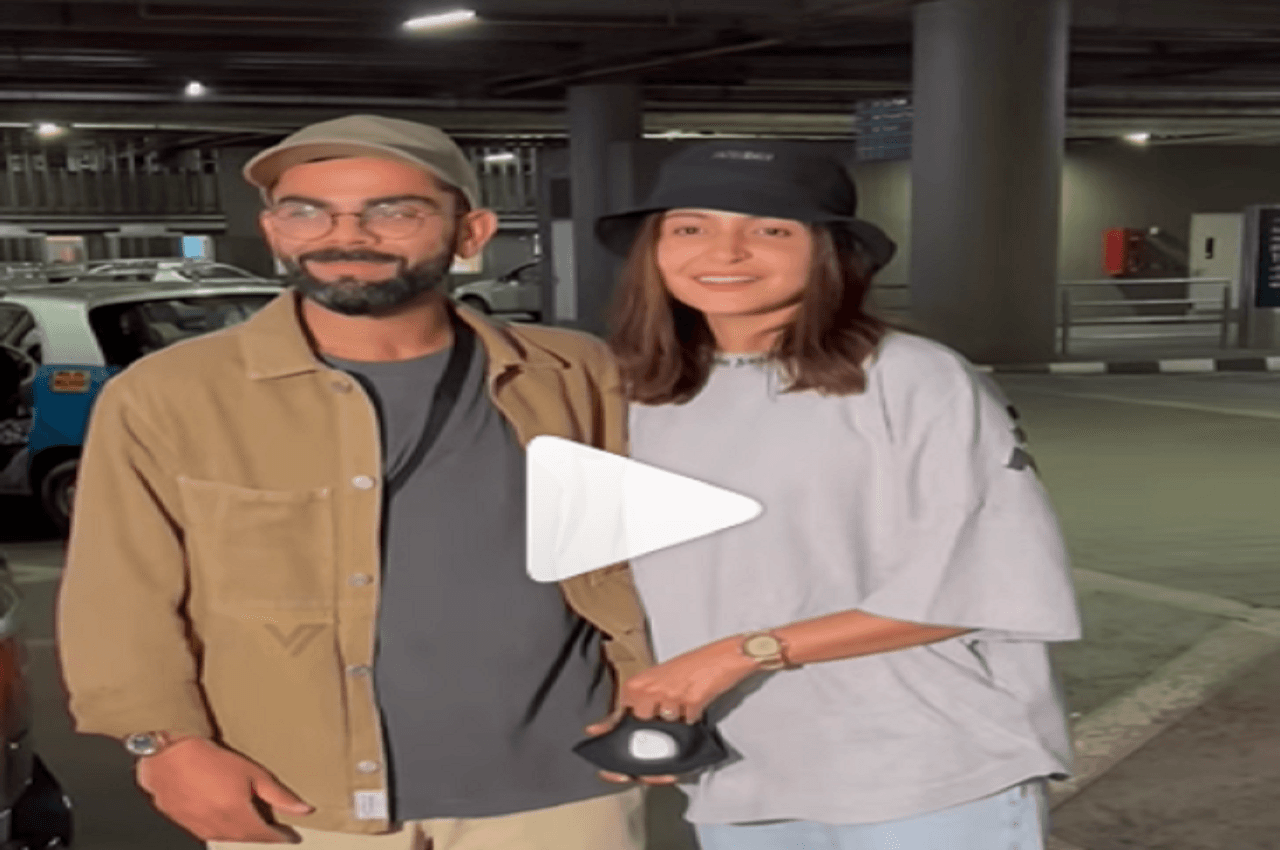 Virat Kohli और Anushka Sharma फंकी लुक में हुए स्पॉट, कैमरे के लिए दिया पोज