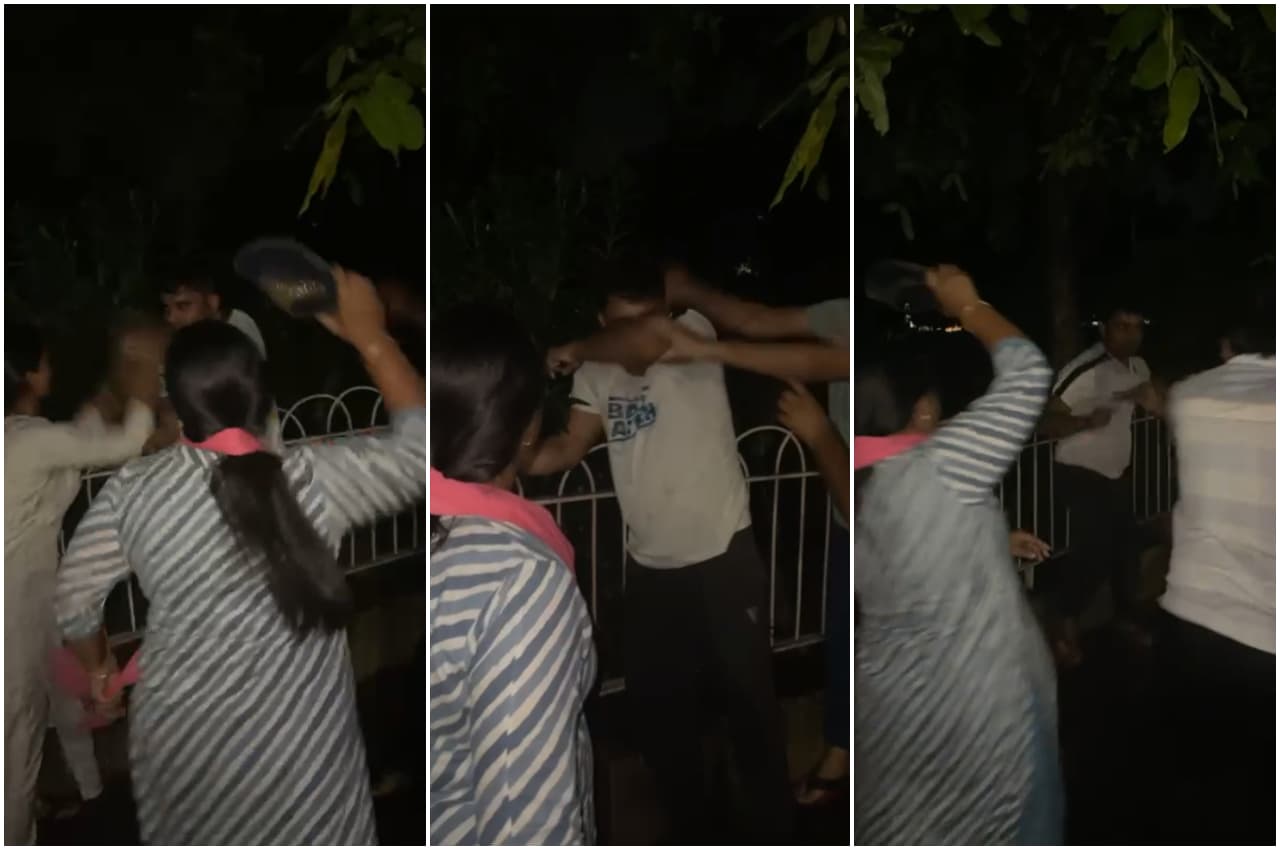 नेताजी को कार में प्रेमिका के साथ पत्नी ने पकड़ा, फिर हुई चप्पल-जूतों की बारिश