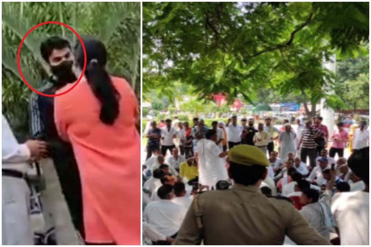 Meerut: कमिश्नरेट में चलती रही सीएम योगी की बैठक, बाहर धरना देती रही 'गालीबाज' श्रीकांत की पत्नी
