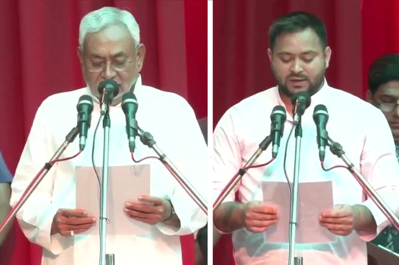 Nitish Oath Ceremony: नीतीश कुमार ने 8वीं बार मुख्यमंत्री पद की शपथ ली, तेजस्वी दूसरी बार बने डिप्टी CM