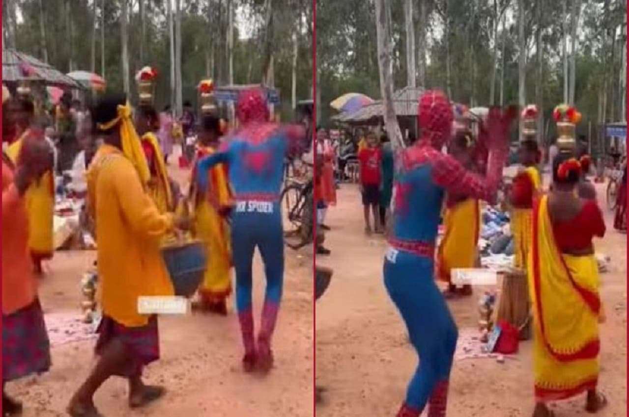 Viral Video: पश्चिम बंगाल में Spiderman ने लगाए ठुमके, जमीन पर उतरकर लोगों संग किया फोक डांस