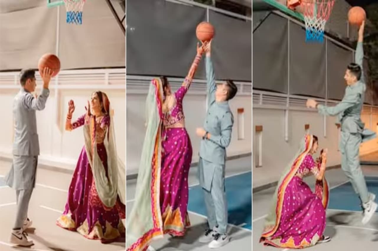 Viral Video: बास्केटबॉल खेलते दिखे दूल्हा-दुल्हन, 'कुछ कुछ होता है' की ऐसे दिलाई याद
