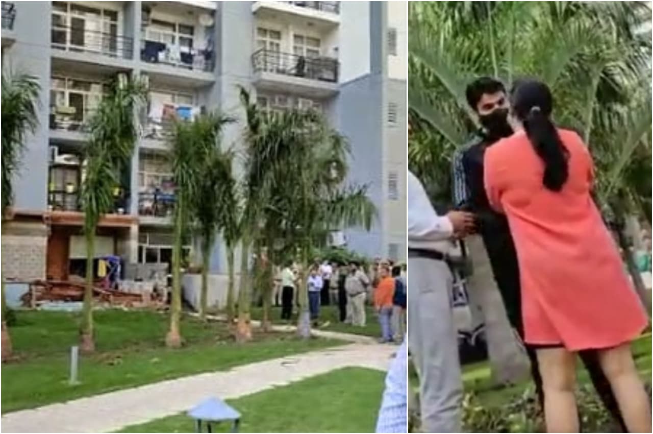 Shrikant Tyagi Case: ग्रैंड ओमेक्स सोसायटी में फिर से तनाव, प्रशासन के अधिकारी पहुंचे
