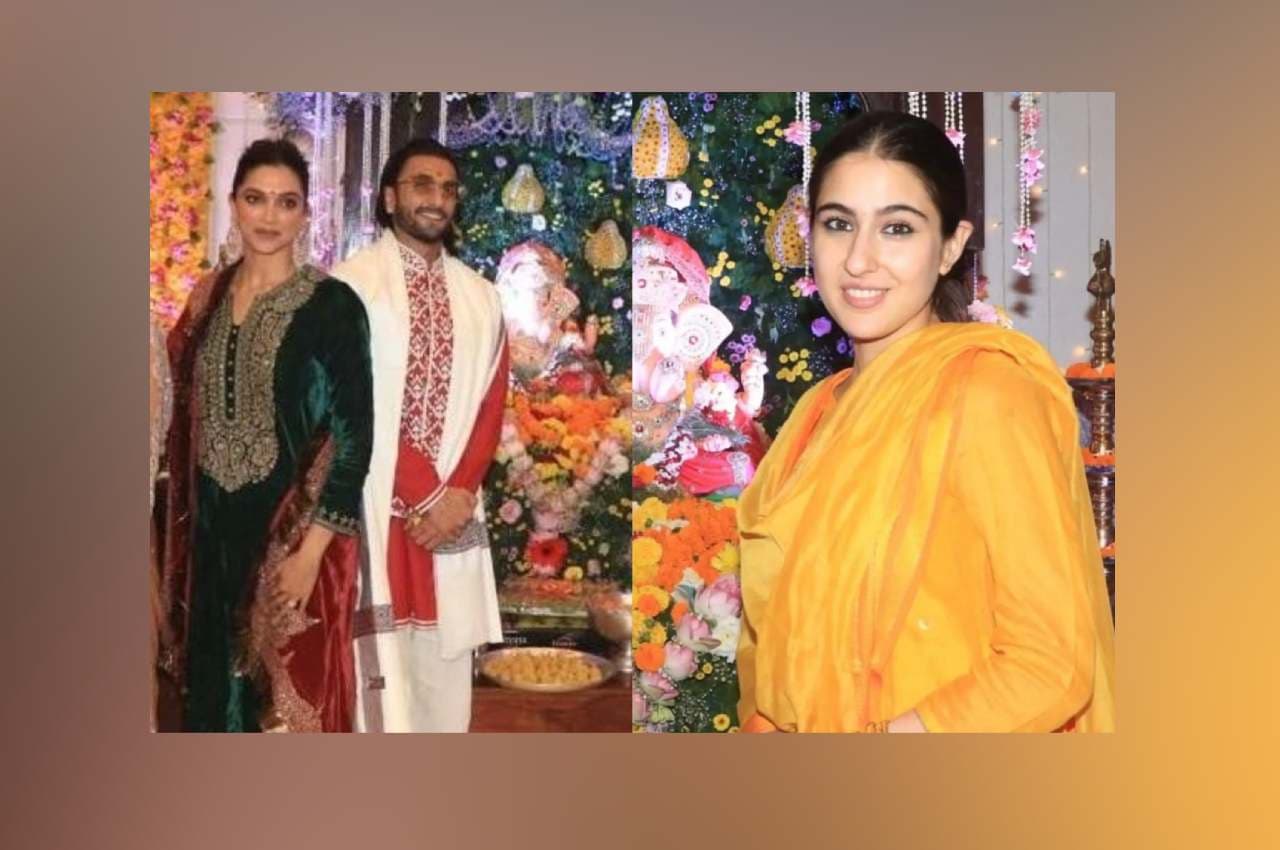 Ranveer Deepika: दीपिका-रणवीर संग स्पॉट हुईं सारा अली खान, गणपति पूजन में दिखे साथ