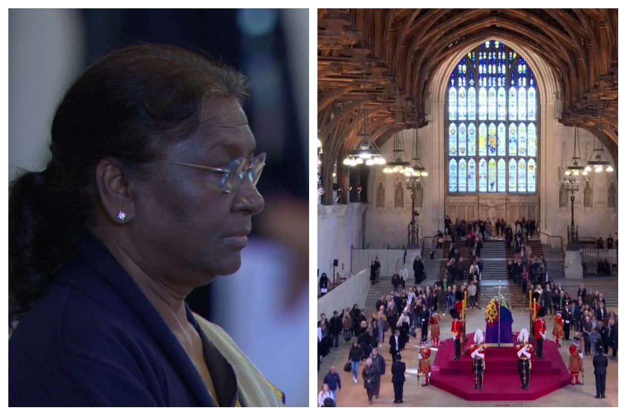 Queen Elizabeth II Funeral: राष्ट्रपति द्रौपदी मुर्मू ने वेस्टमिंस्टर हॉल लंदन का किया दौरा, महारानी को दी श्रद्धांजलि