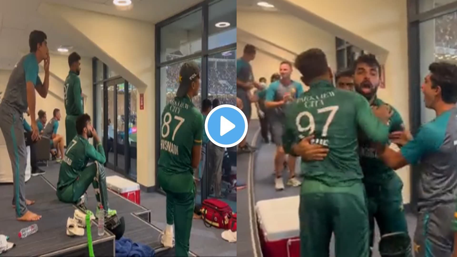 IND vs PAK: पहले मायूसी फिर खुशी से झूम उठे प्लेयर, आखिरी ओवर में ऐसा था PAK ड्रेसिंग रूम का हाल, देखें VIDEO