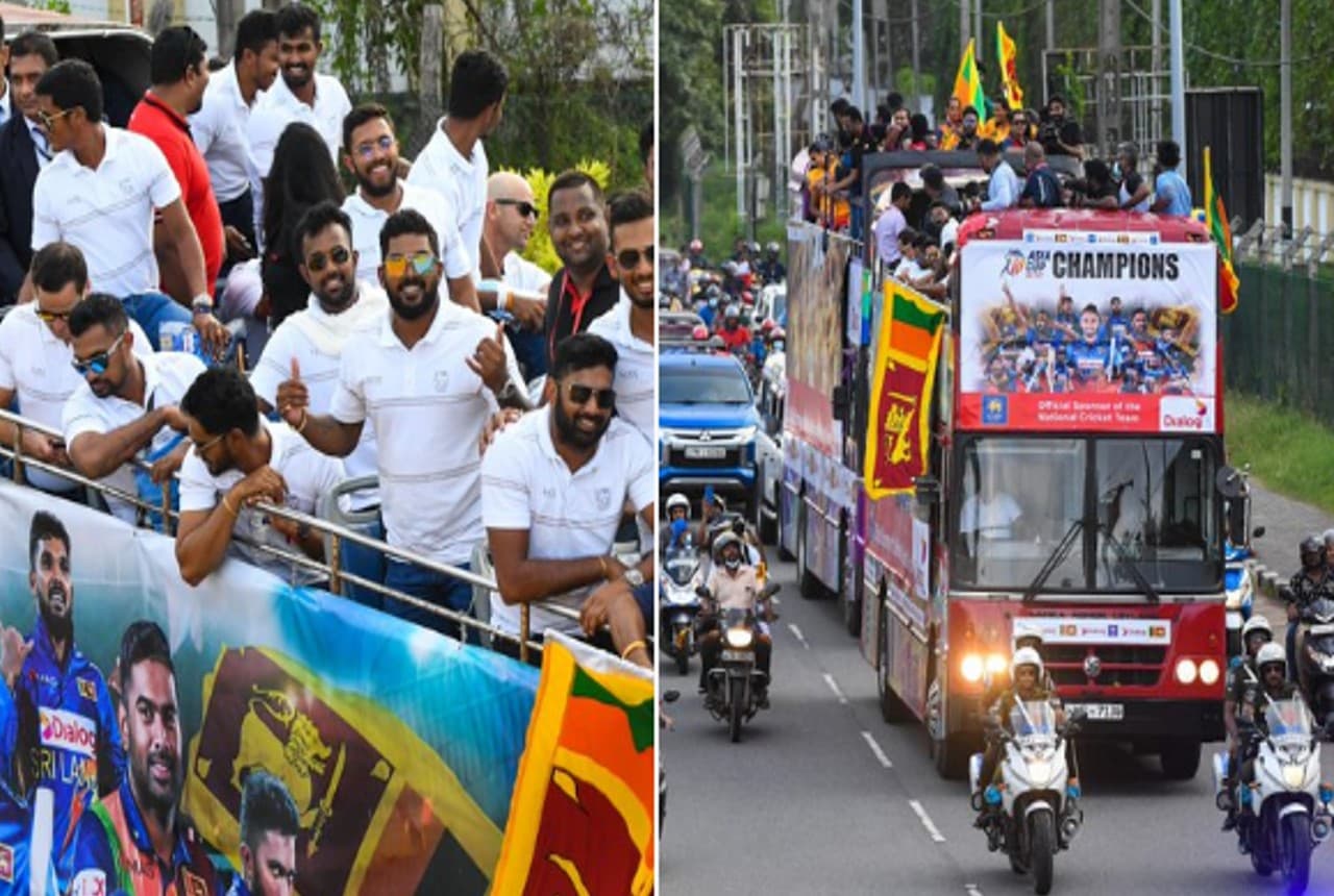SriLanka Wins Asia Cup: घर वापसी पर श्रीलंका टीम का हुआ जोरदार स्वागत, देखें विजय परेड की फोटोज...