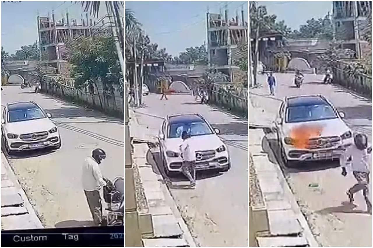 Noida News: मजदूर ने मालिक की मर्सिडीज को लगा दी आग, वजह जानकर दंग रह जाएंगे, देखें Video