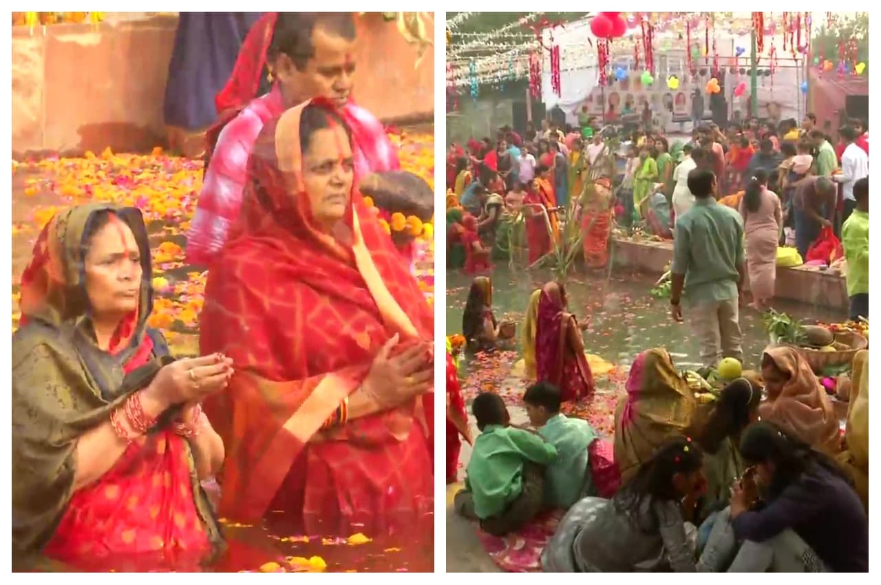 Chhath Puja 2022: देशभर में रही छठ पर्व की धूम, भगवान भास्कर को संध्या में पहला अर्घ्य अर्पित