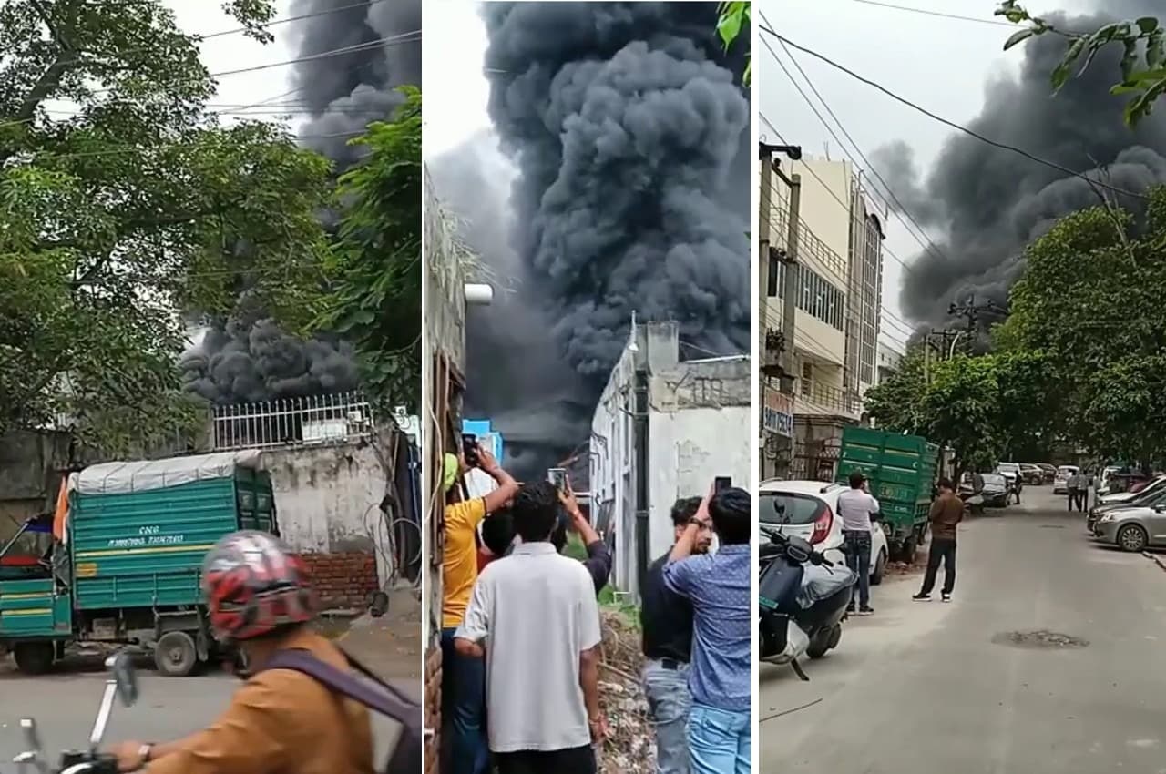 Noida Breaking: सेक्टर-16 मेट्रो स्टेशन के पास प्लास्टिक फैक्ट्री में भीषण आग, एक-एक कर हुए कई धमाके, देखें Video