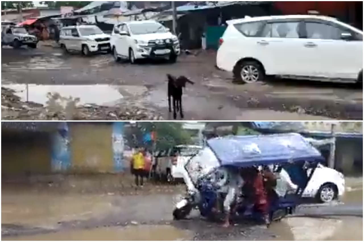 Viral Video: डीएम के काफिले के सामने गड्ढे में गिरा सवारियों से भरा ई-रिक्शा, नहीं रुकी कोई गाड़ी, देखें
