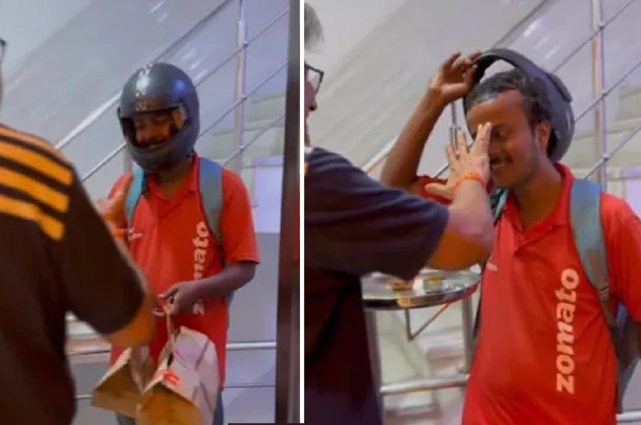 Viral Video: जोमैटो डिलीवरी ब्वॉय ने एक घंटे की देरी से पहुंचाया खाना, आरती की थाली से किया गया स्वागत