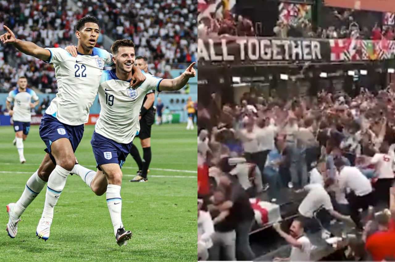 England vs Iran, FIFA World Cup 2022: कतर में टीम ने दागे दनादन गोल, इंग्लैंड में फैंस ने उड़ाई बीयर, देखें वीडियो