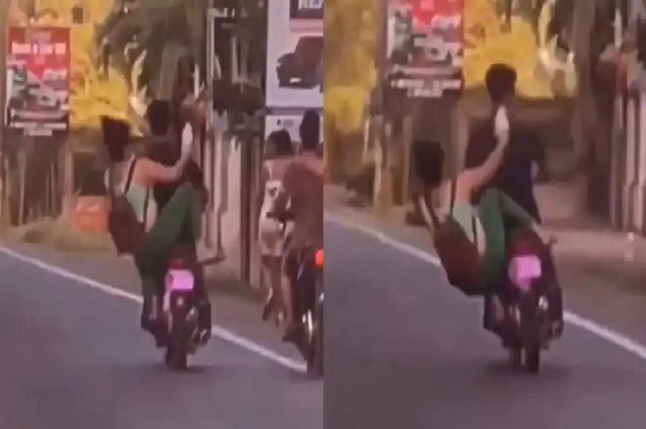 Viral Video: 'जैसी करनी वैसी भरनी', साथ चल रही लड़की को गिराने चली खुद ही सड़क पर पड़ी आई नजर, इस वीडियो ने दिया खास संदेश