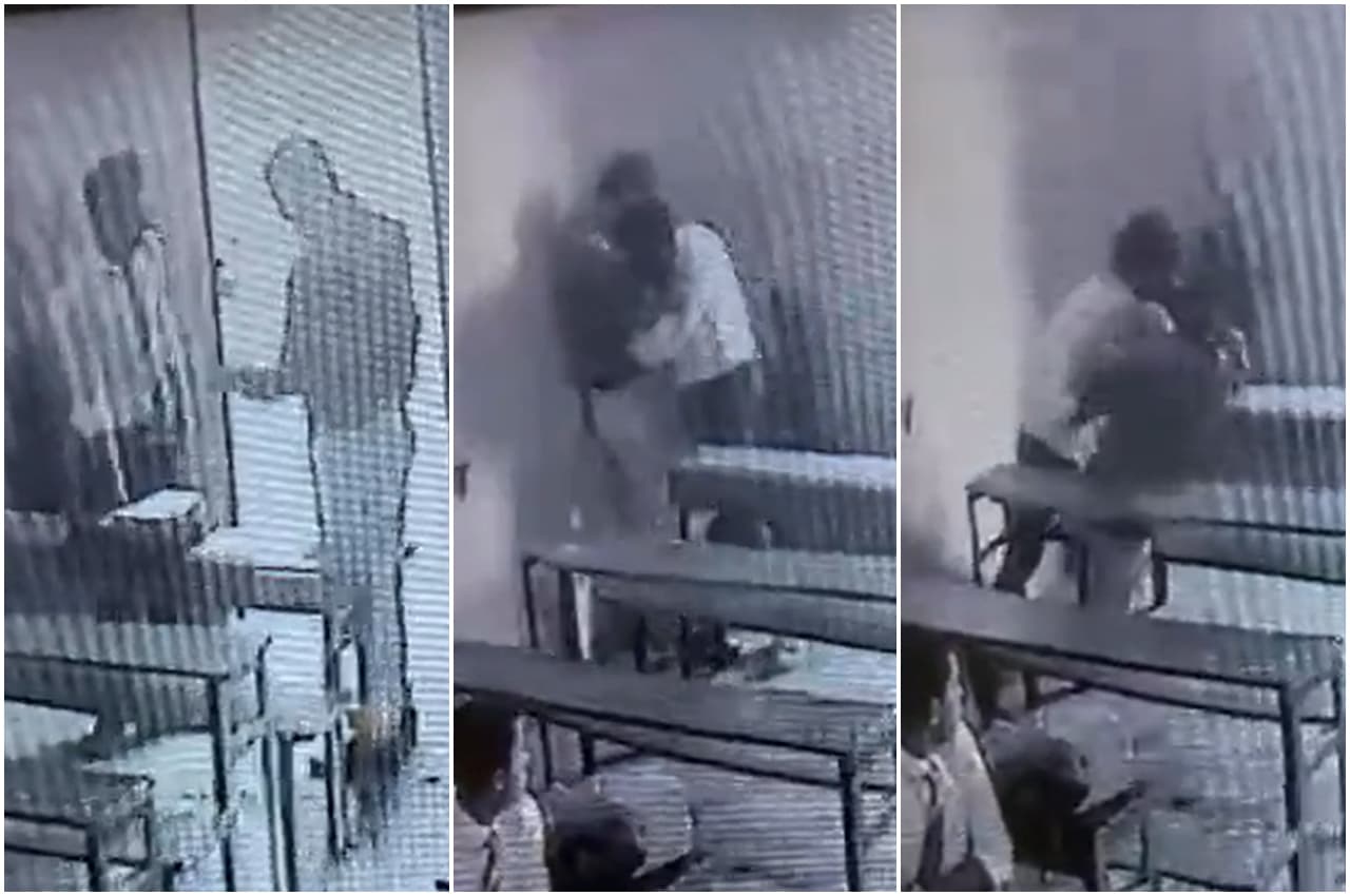 Viral Video: क्लासरूम में किताब न लाने पर डांटा तो स्टूडेंट ने मैथ टीचर को पटक-पटक कर पीटा