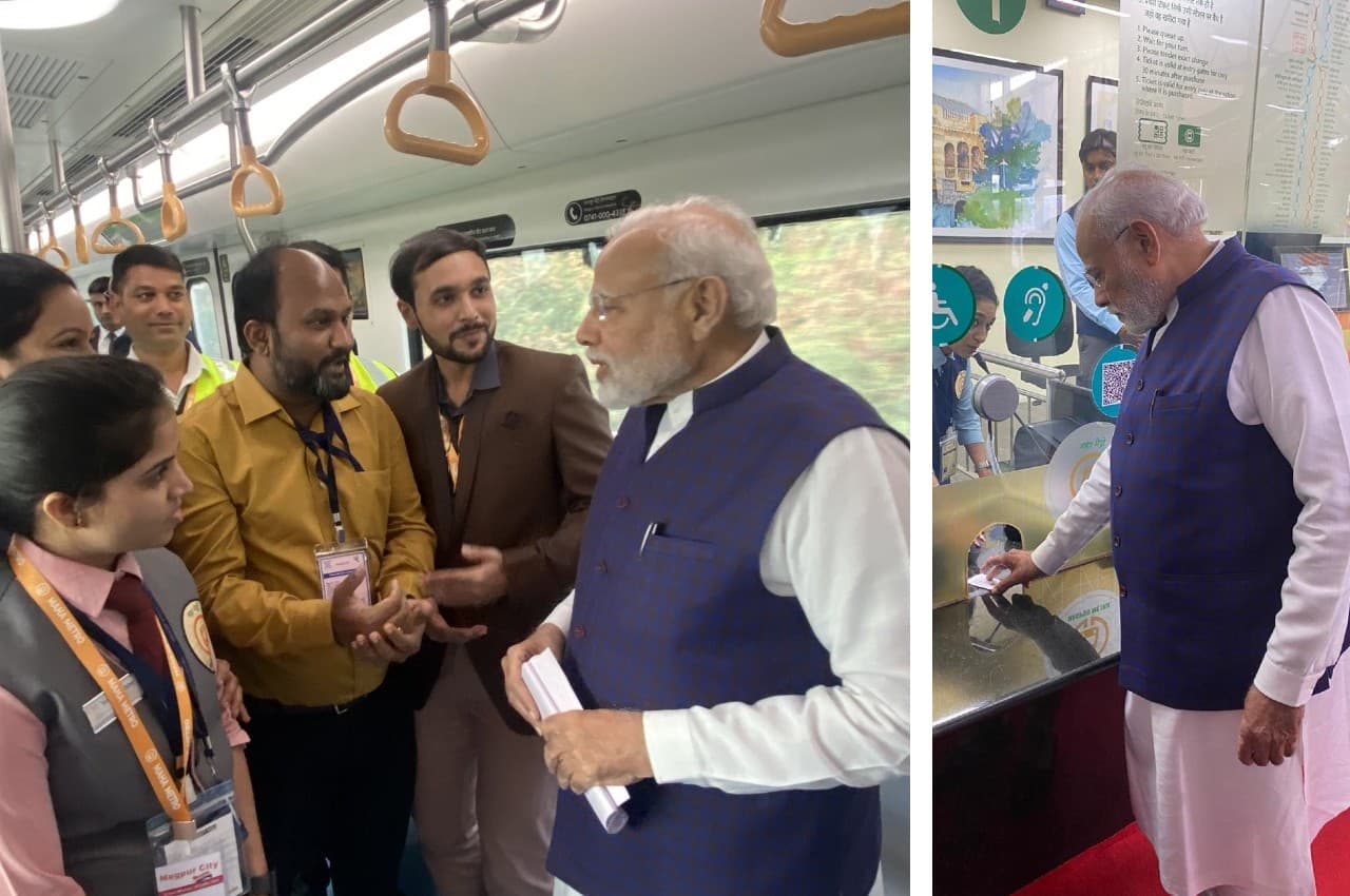 PM Modi In Nagpur: प्रधानमंत्री मोदी ने फ्रीडम पार्क से खपरी तक नागपुर मेट्रो की सवारी की, खुद टिकट भी खरीदा