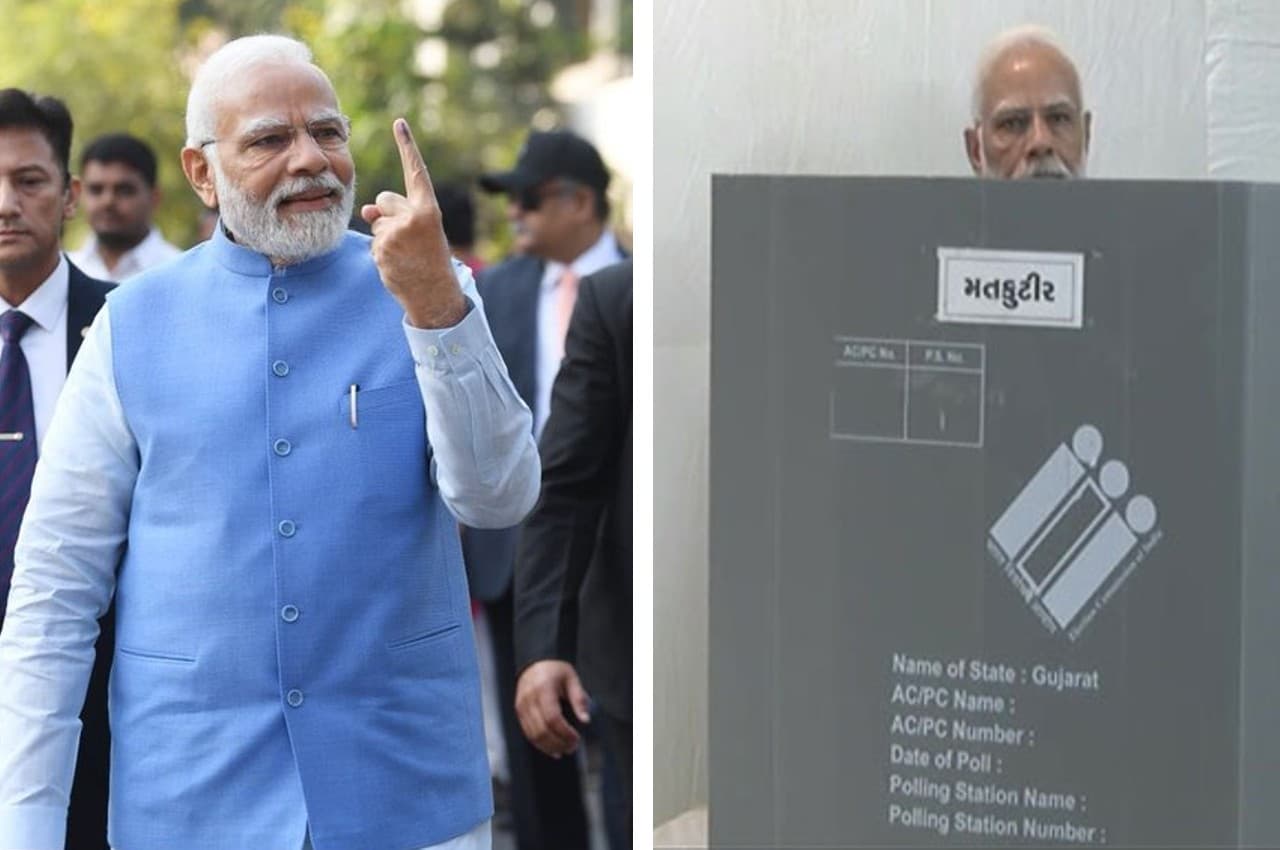 Gujarat Election phase 2: प्रधानमंत्री नरेंद्र मोदी ने अहमदाबाद में डाला वोट, शांतिपूर्ण चुनाव के लिए EC को बधाई दी