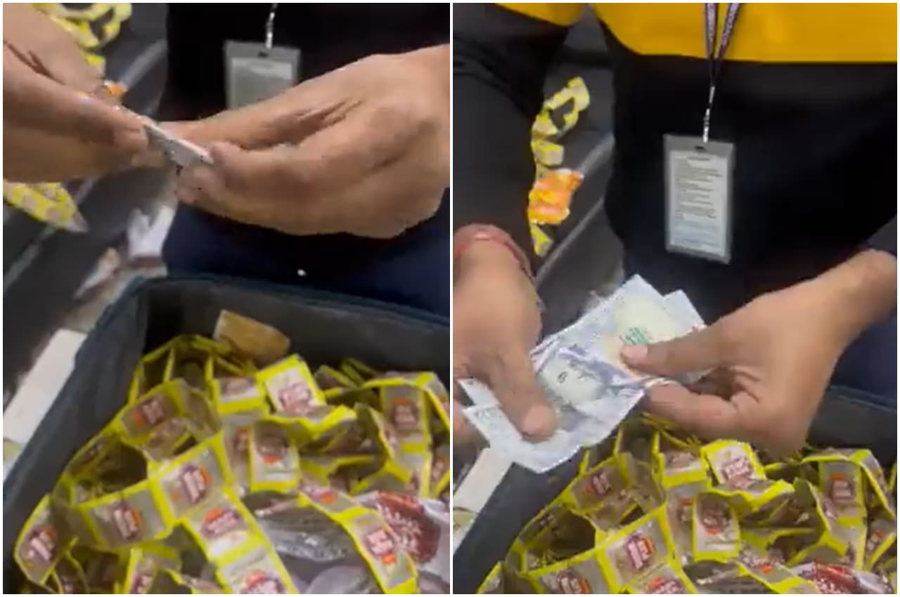 कोलकाता हवाईअड्डे पर 'पान मसाले' के पाउच में छिपाए थे 40,000 डॉलर, अधिकारियों ने ऐसे पकड़े, देखें Video