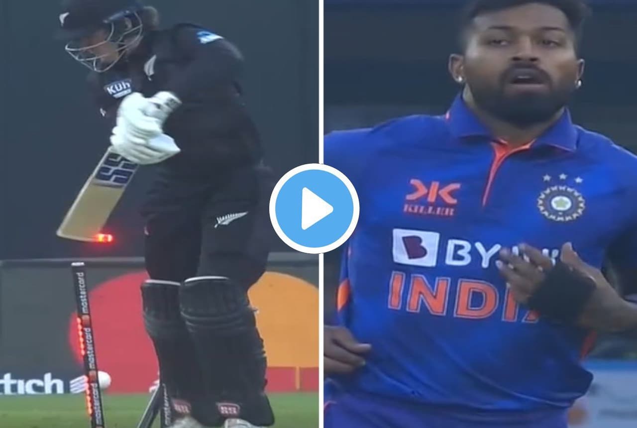 IND vs NZ: Pandya की गेंद पर चारों खाने चित हुए Finn Allen, सीधा स्टंप में घुस गई बॉल, देखें