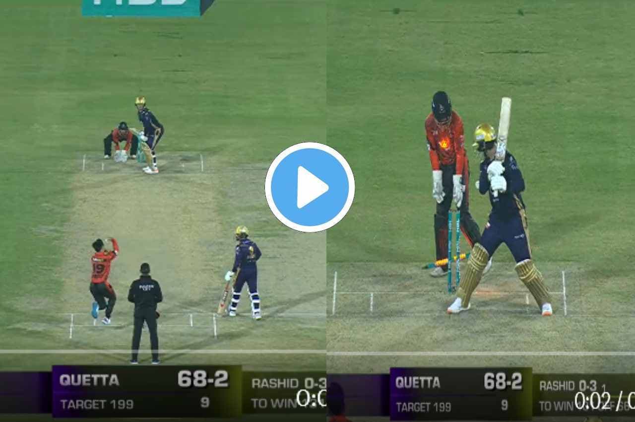 PSL 2023: पड़कर स्टंप उखाड़ ले गई Rashid Khan की गेंद, हिल भी नहीं पाए Jason Roy, देखें