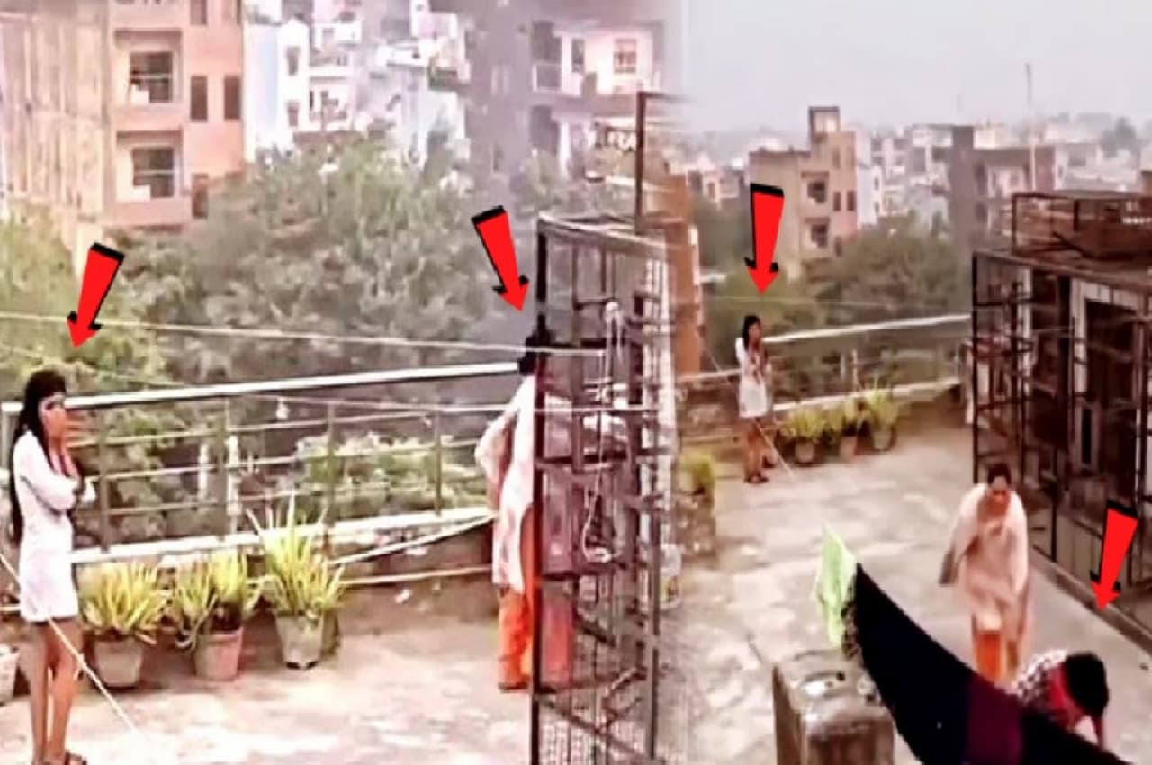 देसी मां ने छत पर बॉयफ्रेंड के साथ रोमांस कर रही बेटी को पकड़ लिया, देखें वायरल वीडियो