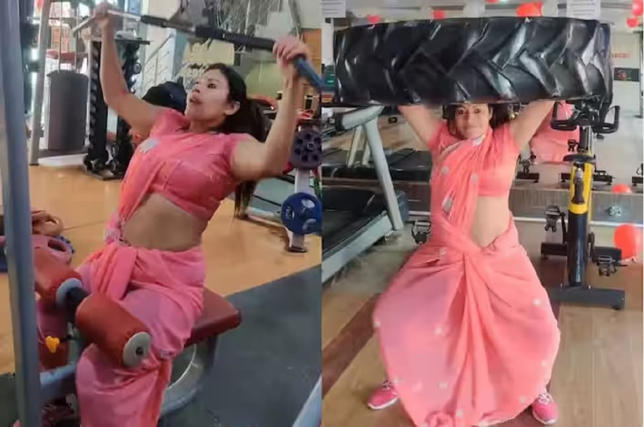 Viral Video: 'भारतीय नारी सब पर भारी', साड़ी पहनकर जब भाभी पहुंची GYM तो बन गया माहौल