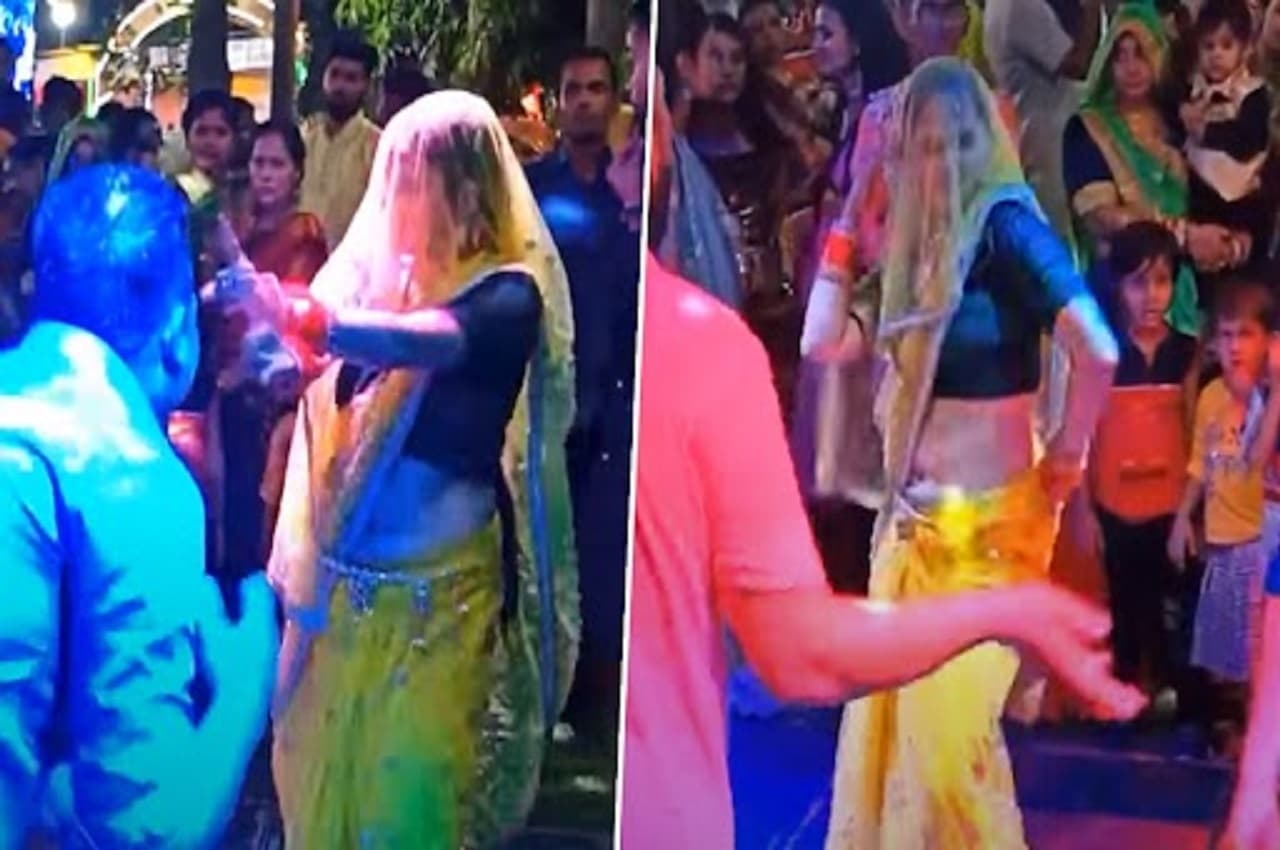 Viral Video India: राजस्थानी डांस कर रही भाभी को स्टेज पर लोगों ने घेरा, सपना चौधरी की तरह किया डांस