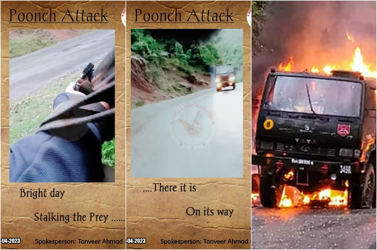 Poonch Attack: आतंकी संगठन PAFF ने जारी की ट्रक पर हमले की 2 तस्वीरें, लिखा- 'नजरें शिकार पर हैं'