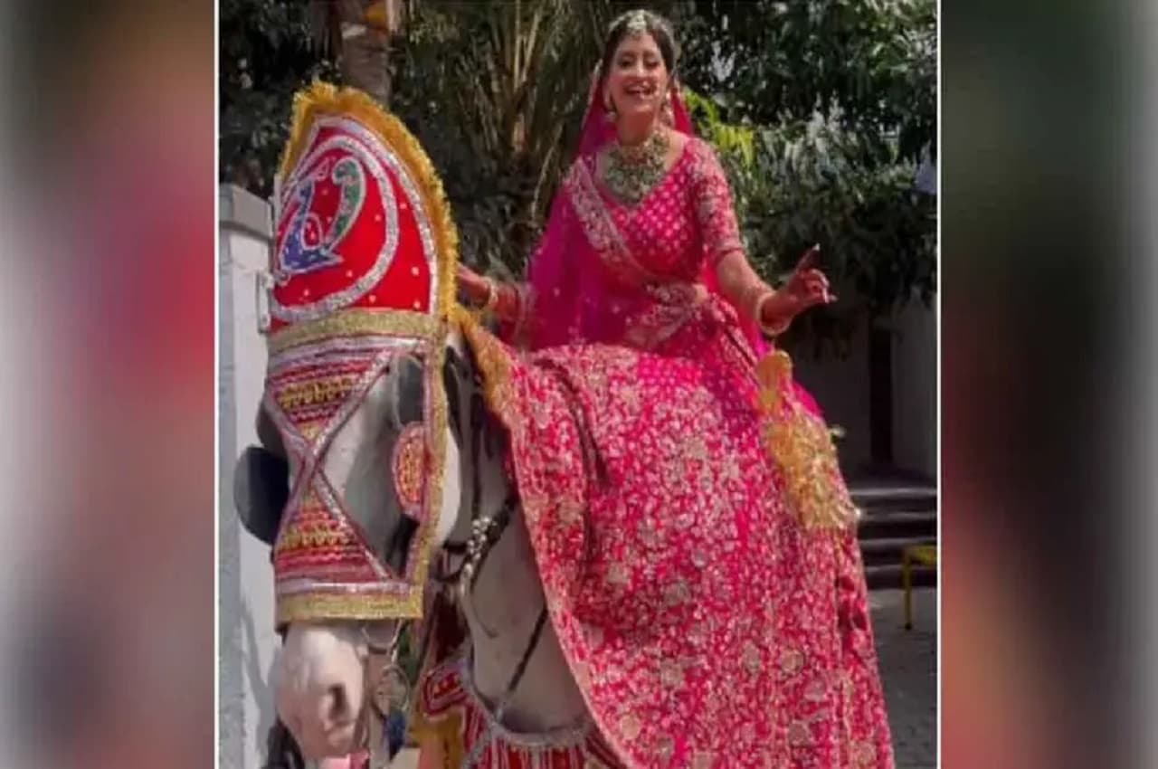 Viral Video: घोड़ी पर बैठी दुल्हन की ग्रैंड एंट्री; इंटरनेट पर छाई ये शादी, देखें
