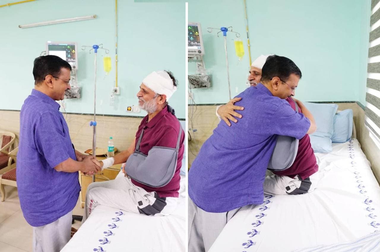 अरविंद केजरीवाल ने LNJP अस्पताल में सत्येंद्र जैन से मुलाकात की, ट्विटर पर लिखा- Met The Brave Man
