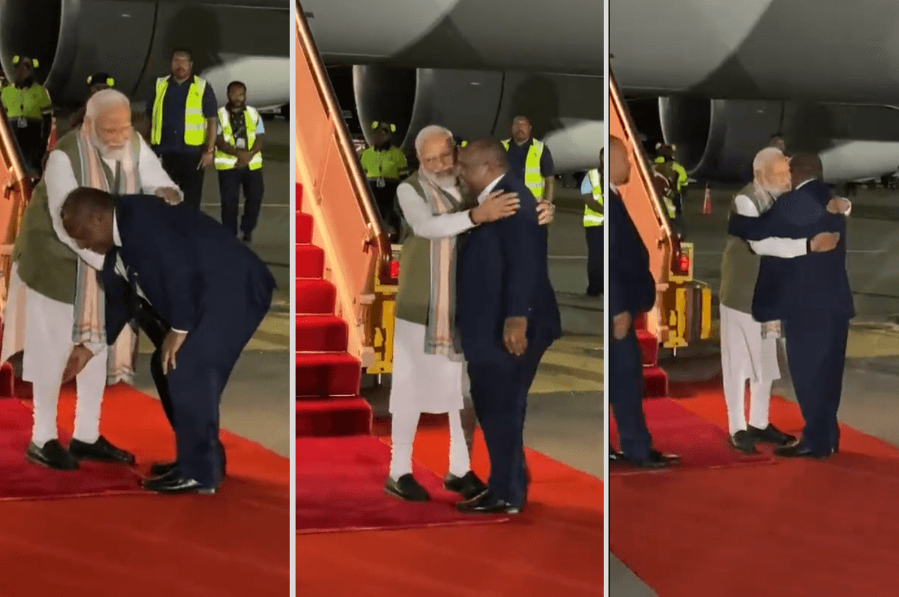 Papua New Guinea: पापुआ न्यू गिनी के प्रधानमंत्री ने PM मोदी के छुए पैर, प्रोटोकॉल तोड़कर सूर्यास्त के बाद दिया राजकीय सम्मान, देखें VIDEO