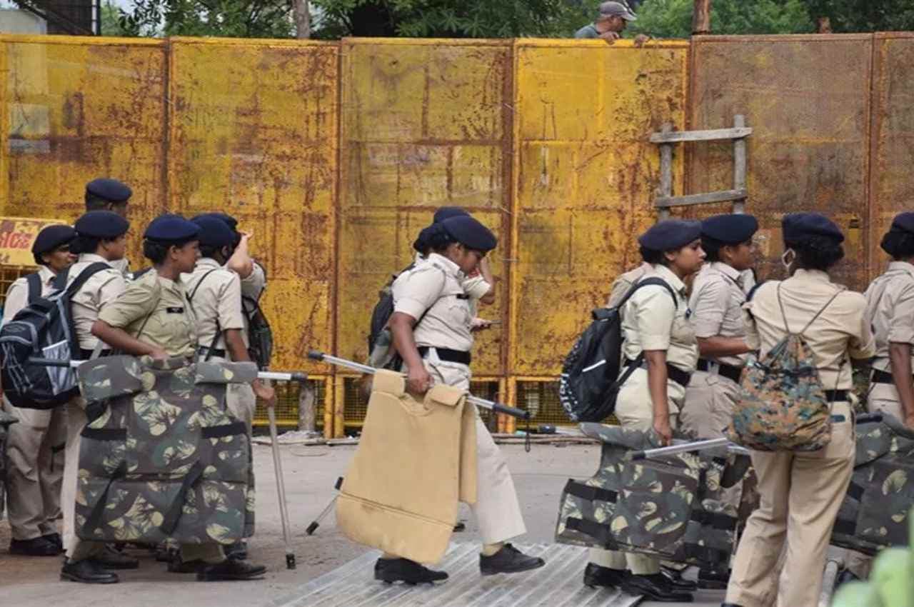 पीएससी घोटाले को लेकर भाजयुमो का प्रदर्शन, सीएम हाउस के आसपास 1500 सुरक्षा बल तैनात