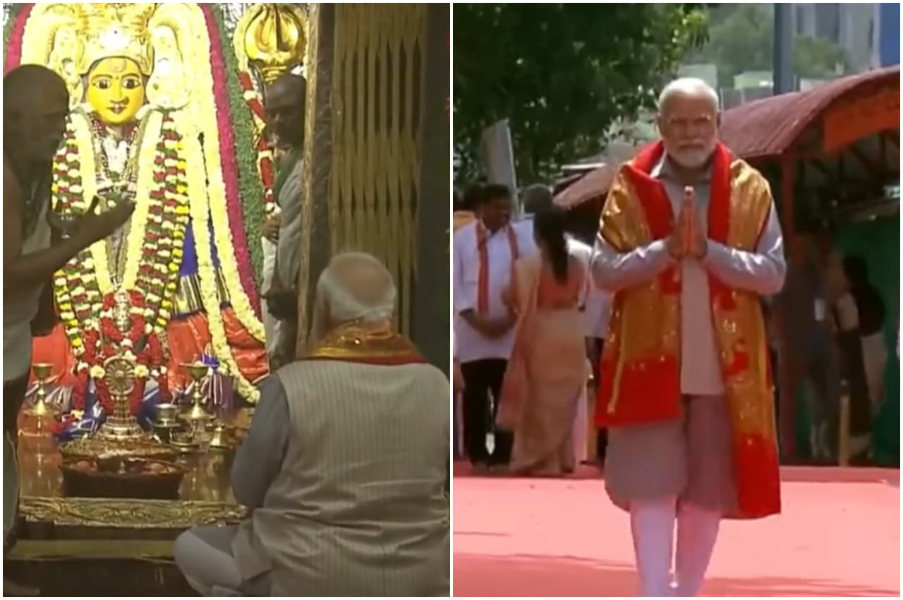 प्रधानमंत्री ने तेलंगाना को दी 6100 करोड़ की सौगात, वारंगल में की भद्रकाली की साधना, गाय को खिलाया हरा चारा