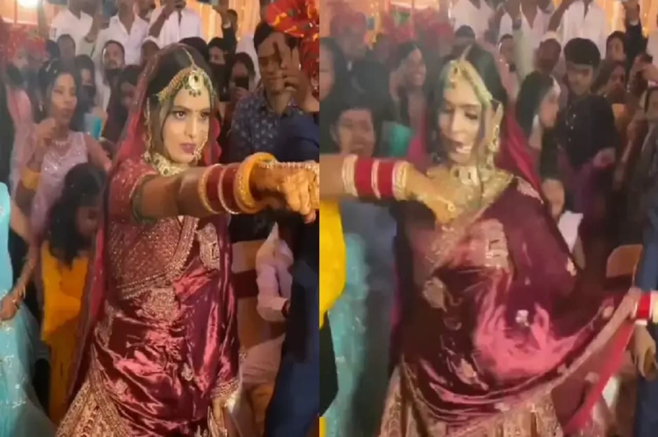 दुल्हन ने सैड सॉन्ग पर अपनी अदाओं से शादी के स्टेज पर लगाई आग, देखिए Viral Video
