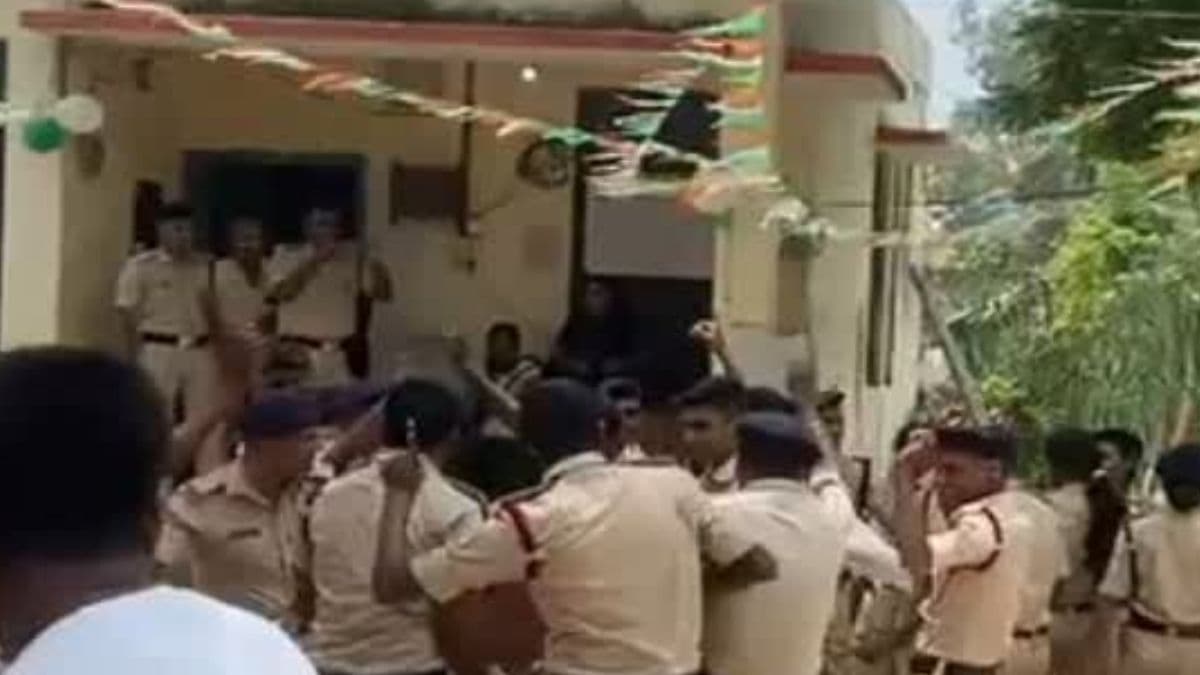 biharpolice Firemen dance on obscene song under tricolor