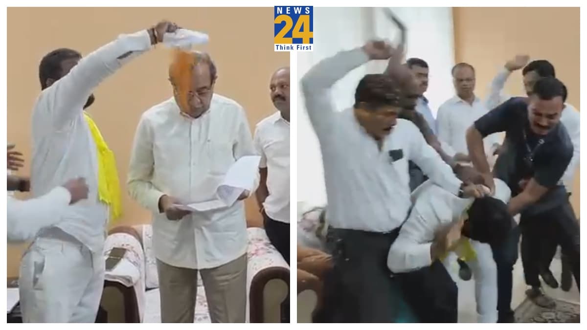 VIDEO: महाराष्ट्र के सोलापुर में राजस्व मंत्री पाटिल पर फेंका भंडारा, ये है अटपटे रोष प्रदर्शन की 10 साल पुरानी अहम वजह