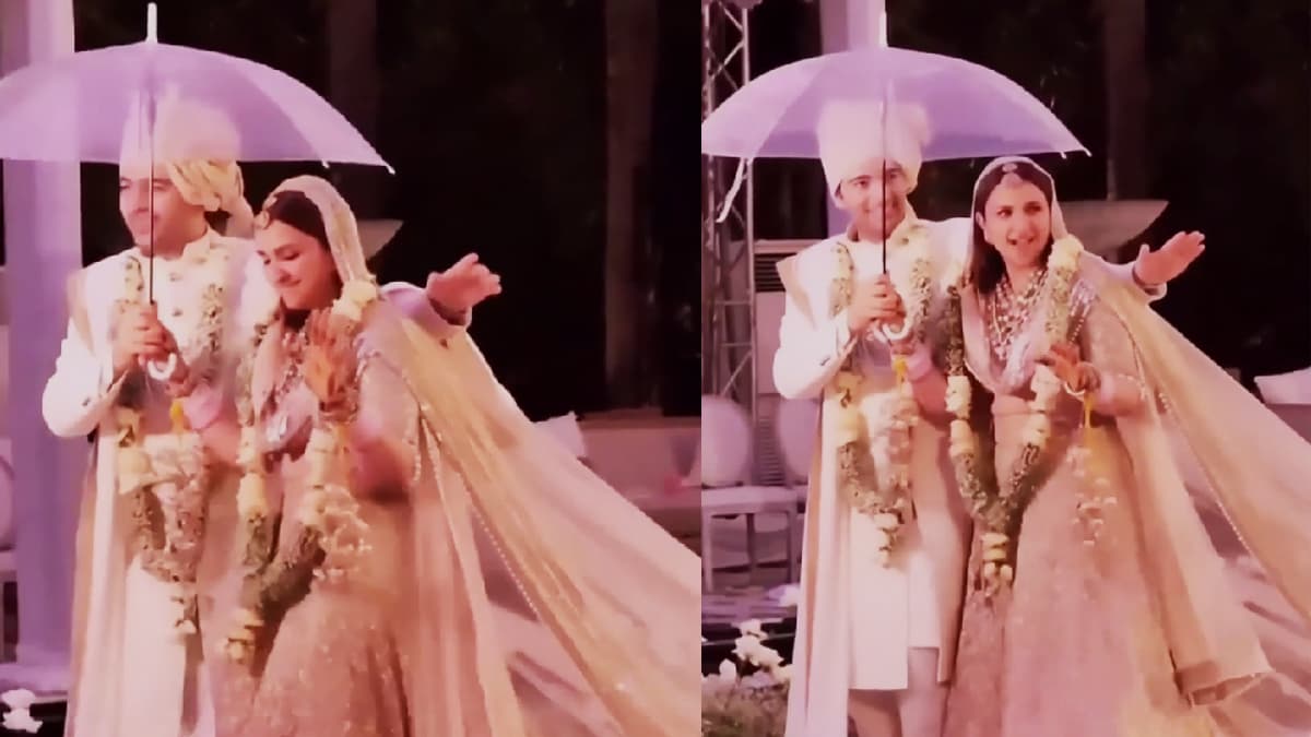 शादी में झूमते नजर आए परिणीति और राघव, देखें दूल्हा-दुल्हन का Umbrella Dance Video