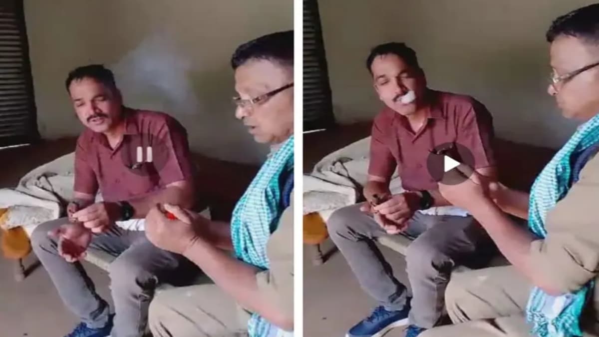 छत्तीसगढ़ में गांजा पीते दो पुलिसकर्मियों का वीडियो वायरल, SP ने जारी किया नोटिस