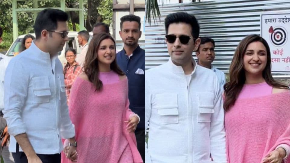शादी के बाद पहली बार एयरपोर्ट पर साथ दिखे Raghav Parineeti, नई दुल्हन के चेहरे पर दिखा वेडिंग ग्लो