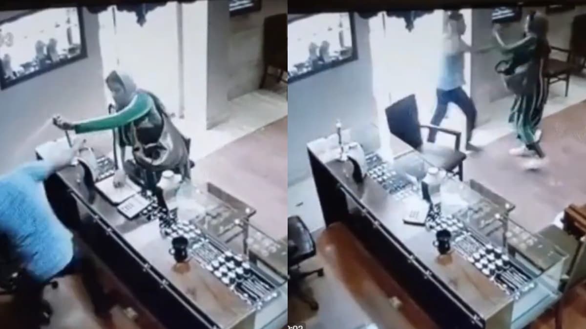 Viral Video: ज्वेलरी शॉप में महिला ने की सोना चोरी करने की कोशिश, दुकानदार ने कर दी जमकर धुनाई