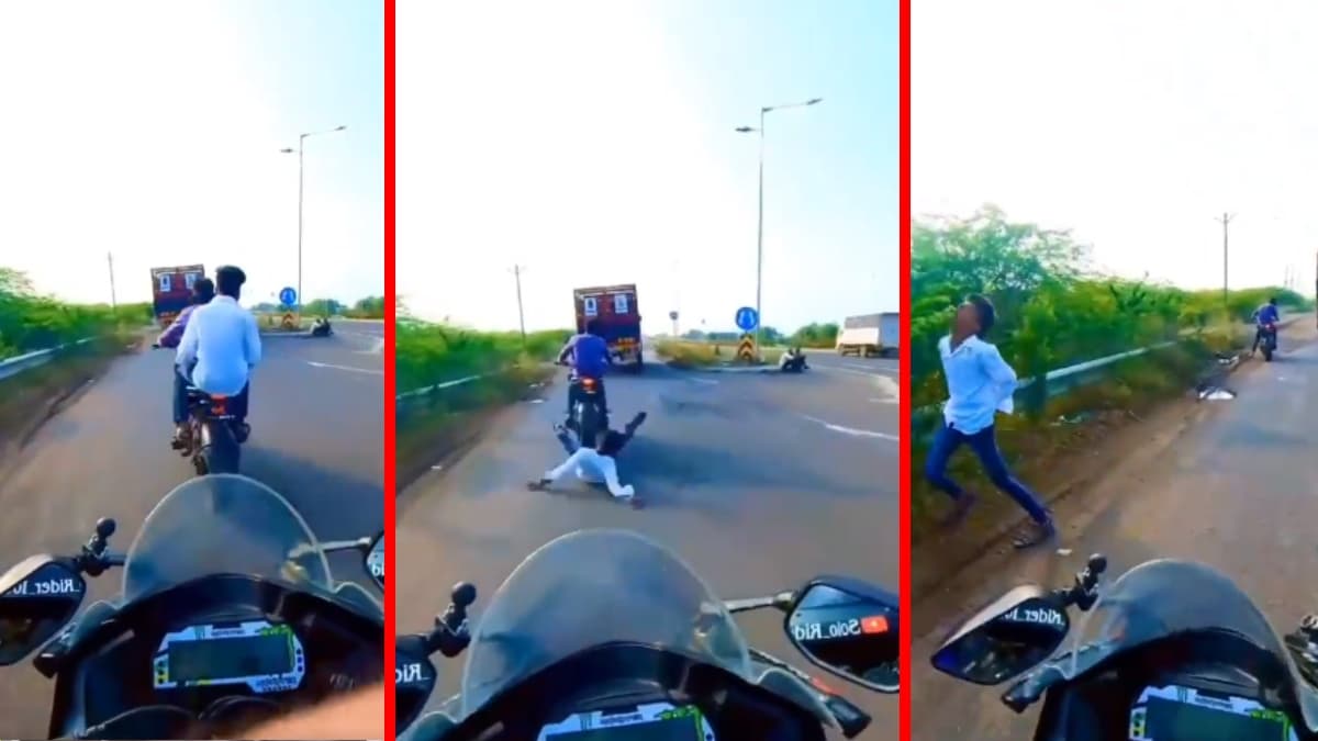 'आ गया स्वाद', बाइक से स्टंट कर रहे थे लड़के, स्टाइल के चक्कर में लगी भयंकर चोट; देखिए वीडियो