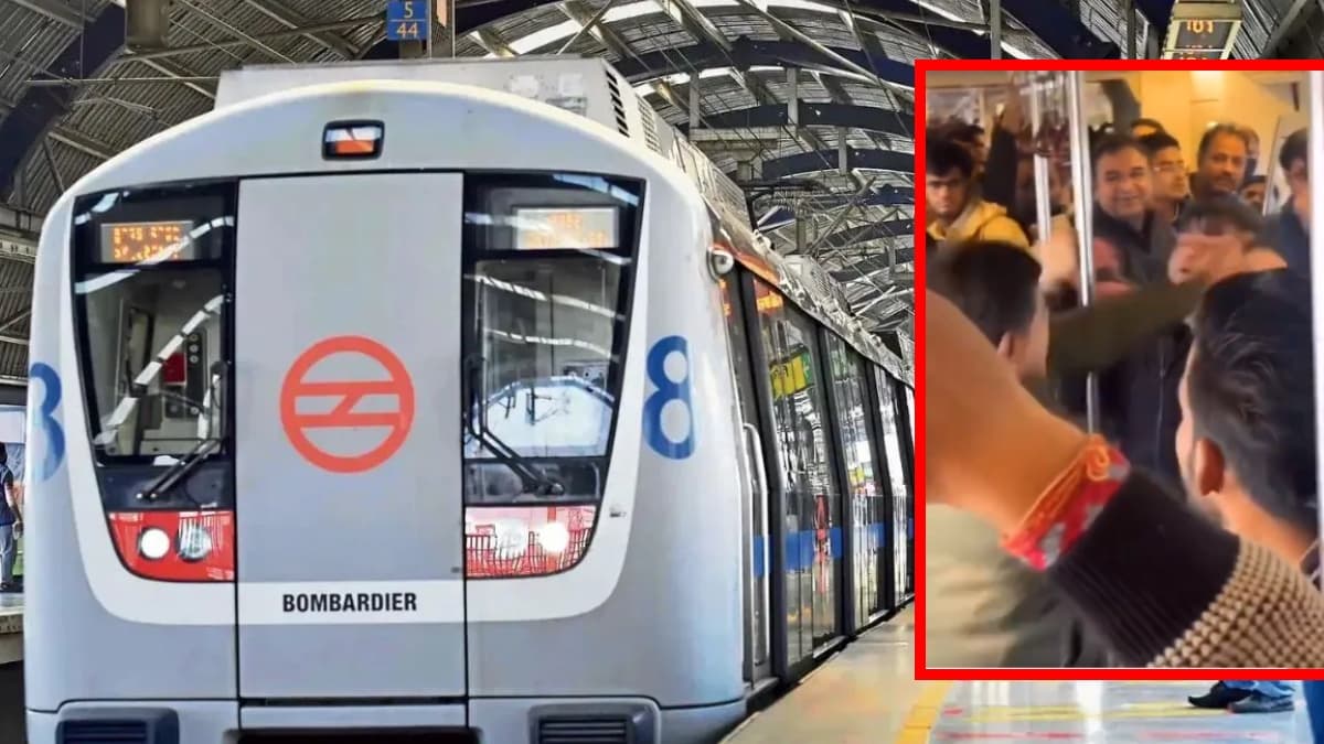 Delhi Metro Fight Viral Video: दिल्ली मेट्रो में हुई 'WWE' फाइट, लोग बताने लगे मनोरंजन का अड्डा