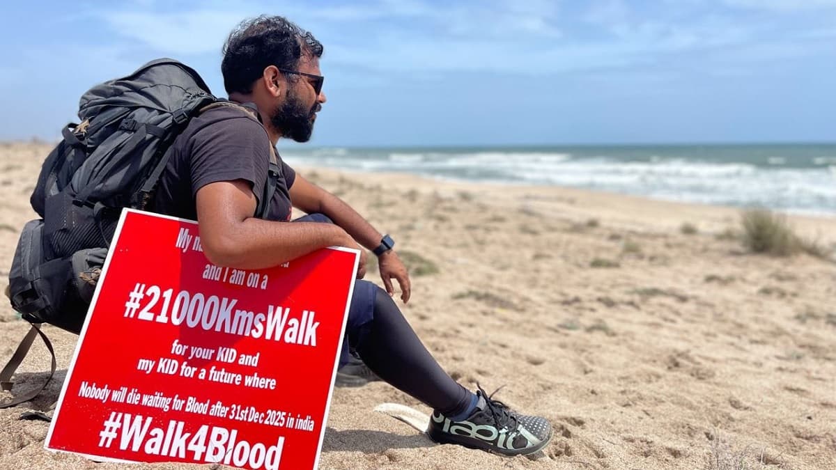 21000 किमी की पदयात्रा पर निकला है यह युवा कार्यकर्ता, मिशन है- खून का इंतजार करते हुए किसी की मौत न हो