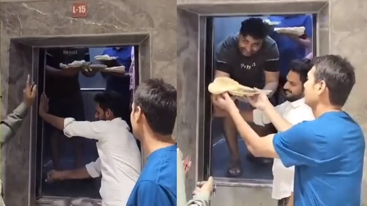 'पहले मेरे भटूरे पकड़ो यार...' लिफ्ट में फंसे शख्स को बचाने पहुंचे लोग तो कही ये बात, वायरल हो रहा वीडियो