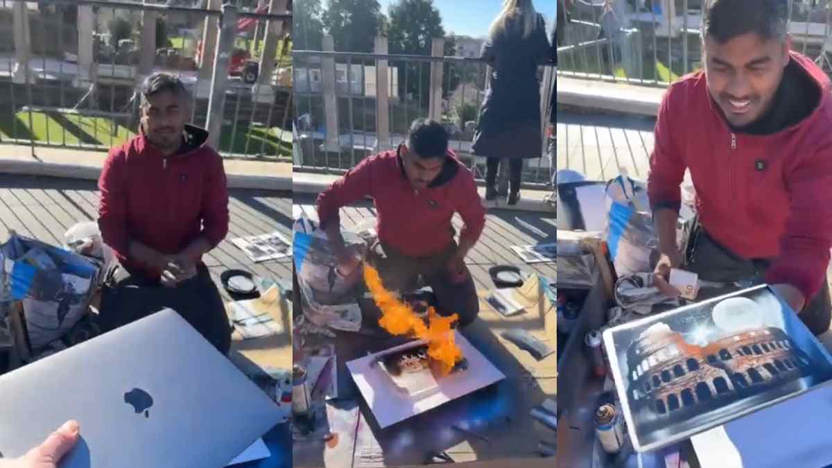 Apple लैपटॉप के साथ इस शख्स ने की ऐसी कलाकारी, हक्के- बक्के रह गए लोग